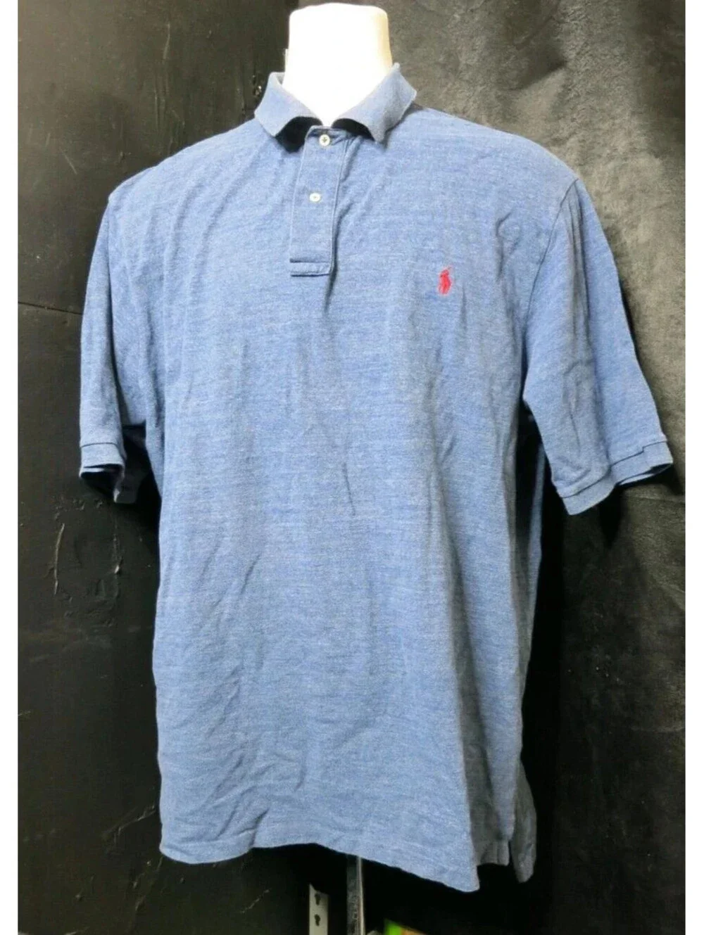 Polo Ralph Lauren Men's 3XLT Blue Polo Red Pony Logo Short Sleeve Shirt